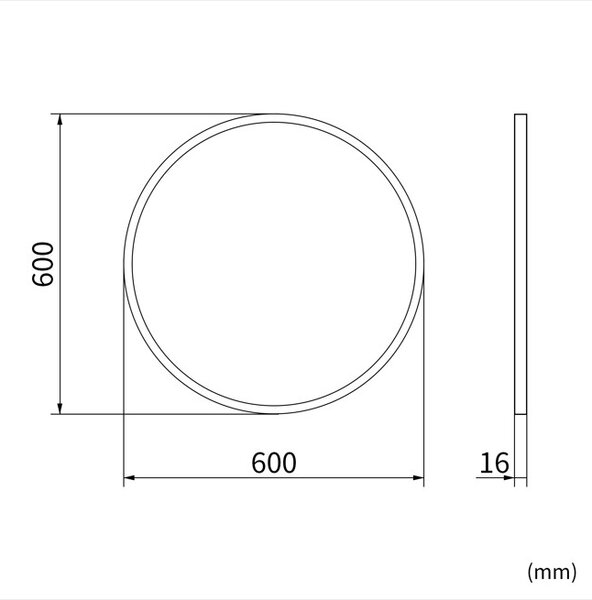 Erga Round, kerek tükör 60cm, arany keret, ERG-V01-ROUND-6060-GD