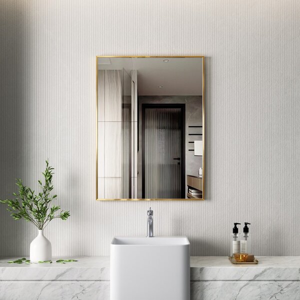Erga Rectangle, téglalap alakú tükör 60x80 cm, arany keret, ERG-V01-RECTAGLE-6080-GD