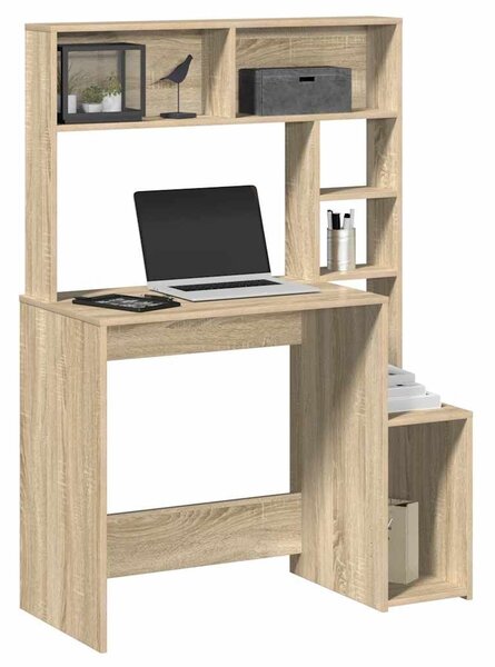 VidaXL sonoma tölgy szerelt fa íróasztal polcokkal 100x45x140 cm