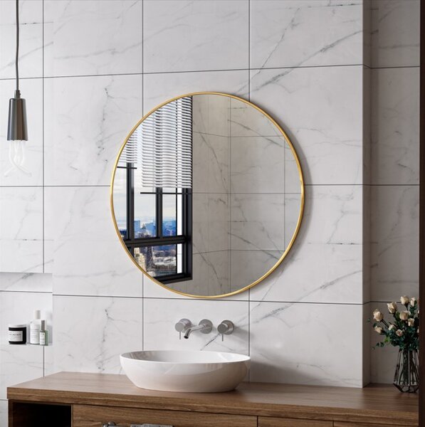 Erga Round, kerek tükör 90cm, arany keret, ERG-V01-ROUND-9090-GD