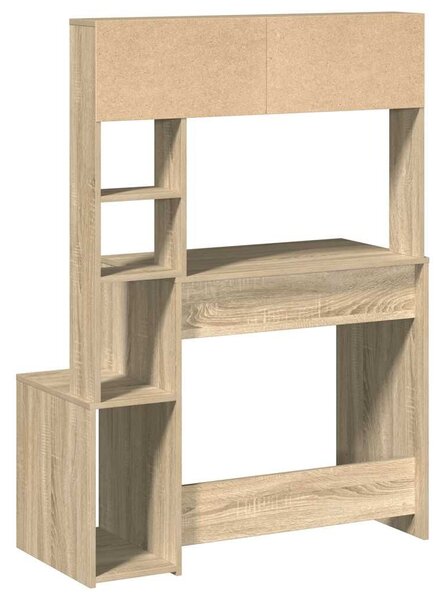 VidaXL sonoma tölgy szerelt fa íróasztal polcokkal 100x45x140 cm