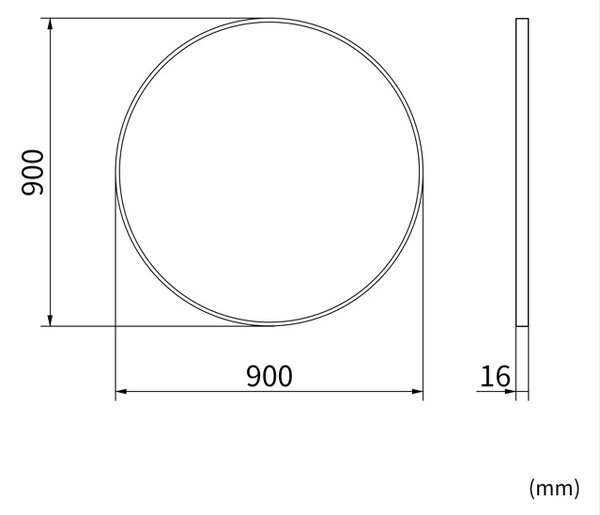 Erga Round, kerek tükör 90cm, arany keret, ERG-V01-ROUND-9090-GD