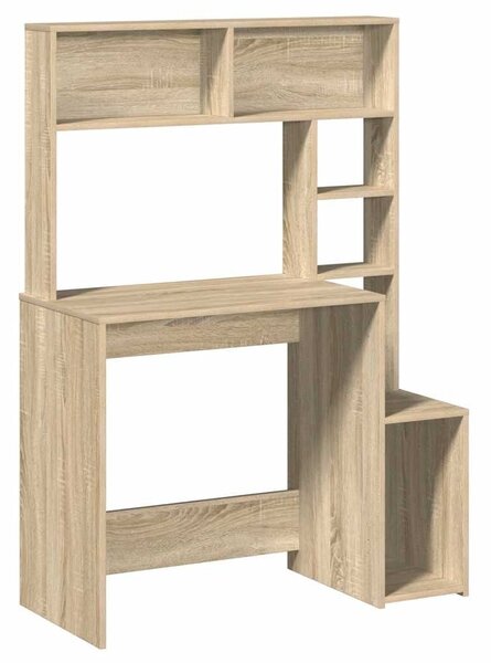 VidaXL sonoma tölgy szerelt fa íróasztal polcokkal 100x45x140 cm