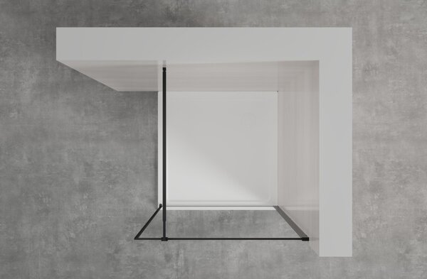 Erga Paris, Beépíthető zuhanykabin 60x200 cm, fekete keretben, 8 mm-es átlátszó üveg, fekete profil, ERG-V02-PARIS-060x200-BF