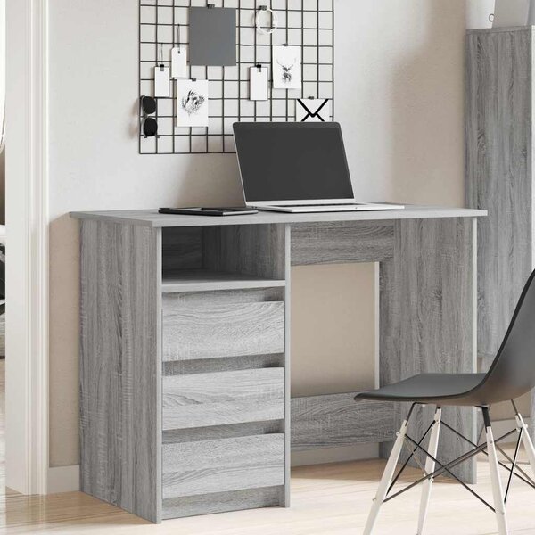 VidaXL szürke sonoma színű szerelt fa íróasztal 102x50x75 cm