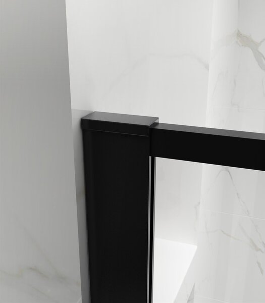 Erga Paris, Beépíthető zuhanykabin 60x200 cm, fekete keretben, 8 mm-es átlátszó üveg, fekete profil, ERG-V02-PARIS-060x200-BF