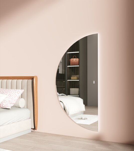 Erga Kori, félkör alakú LED tükör 70x140cm, 2875 lm, 3 világos szín, ERG-V01-KORI-7014-CL