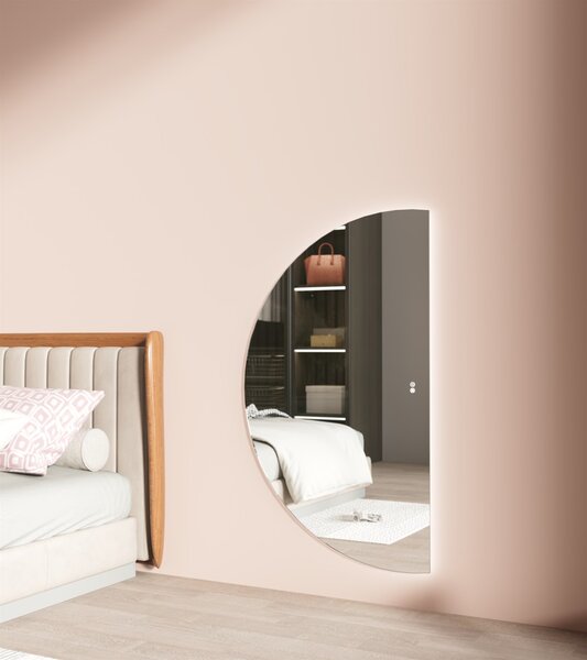 Erga Kori, félkör alakú LED tükör 70x120cm, 2760 lm, 3 világos szín, ERG-V01-KORI-7012-CL