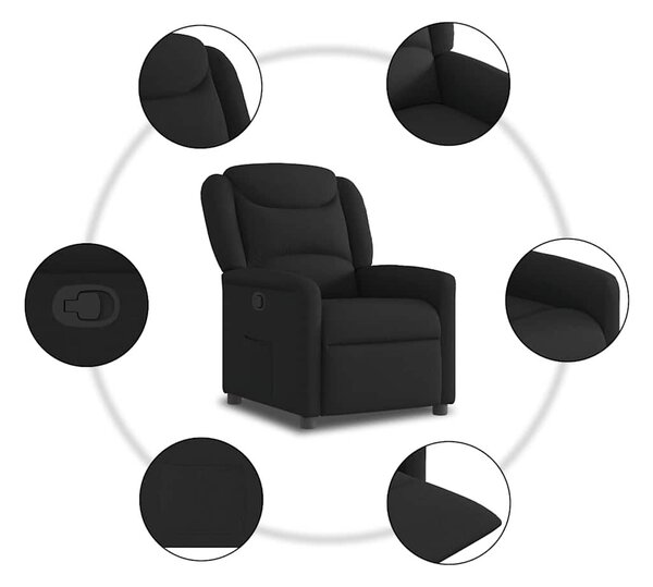 VidaXL fekete szövet dönthető fotel