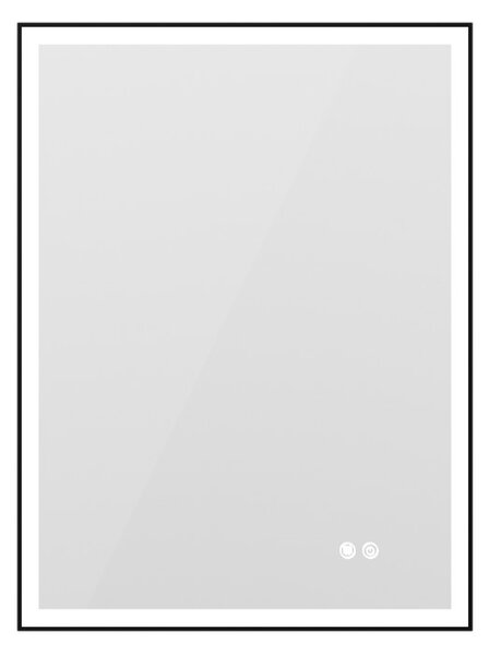 Erga Samira, LED tükör 60x80cm fekete keretben, 2185 lm, 3 fényszín, első/hátsó világítás, ERG-V01-SAMIRA-6080-BK