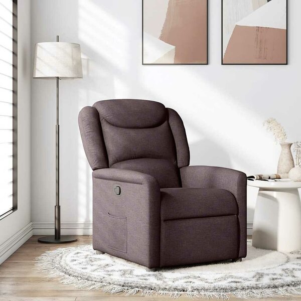 VidaXL sötétbarna szövet dönthető fotel