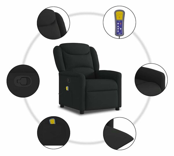 VidaXL fekete szövet dönthető masszázsfotel