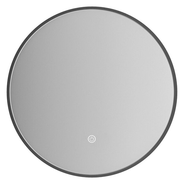 Erga Emma, ​​​​kerek LED tükör 50cm, fekete fém keret, 1150 lm, 6500K, háttérvilágítás, ERG-V01-201-5050-BK