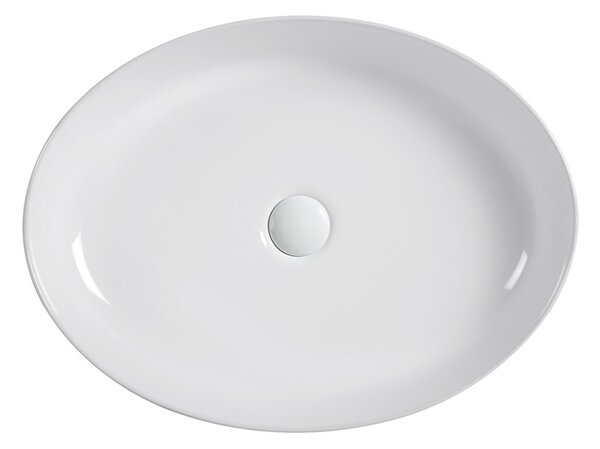 Erga Oval, pultra szerelhető mosdó 550x400x140 mm, fényes fehér, ERG-V03-OVAL55-WH