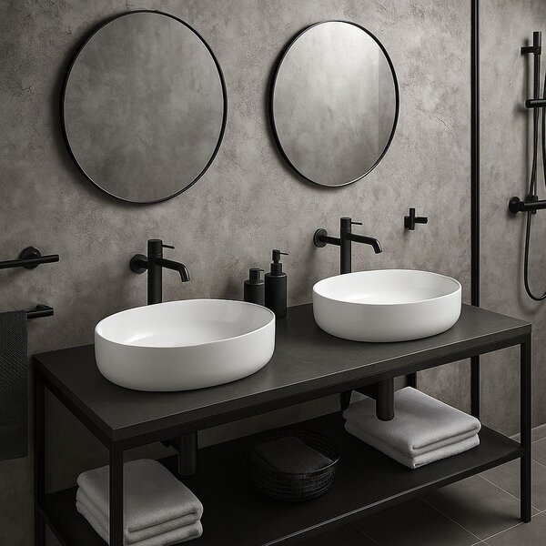 Erga Oval, pultra szerelhető mosdó 550x400x140 mm, fényes fehér, ERG-V03-OVAL55-WH