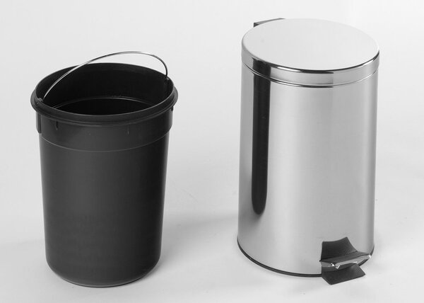 Aqualine Aqualine, SIMPLE LINE kerek hulladékgyűjtő 12 l, rozsdamentes acél, polírozott, 27112
