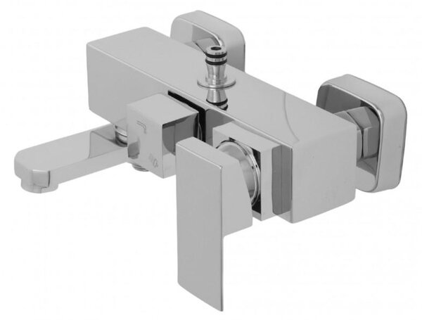 Erga Cube, zuhanycsaptelep kádtöltővel és felső zuhanyoszlop-csatlakozóval, 150 mm, króm, ERG-YKA-BW.CB-CHR