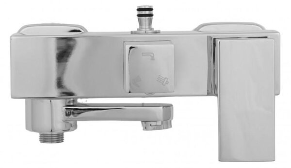 Erga Cube, zuhanycsaptelep kádtöltővel és felső zuhanyoszlop-csatlakozóval, 150 mm, króm, ERG-YKA-BW.CB-CHR