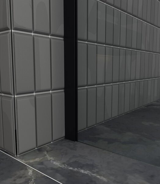 Erga Paris, Beépíthető zuhanykabin 80x200 cm, 8 mm-es átlátszó/matt üveg, fekete profil, ERG-V02-PARIS-080x200-MF-BK