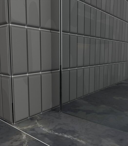 Erga Paris, Beépíthető zuhanykabin 50x200 cm, 8 mm-es szürke üveg, króm profil, ERG-V02-PARIS-050x200-GR-CR