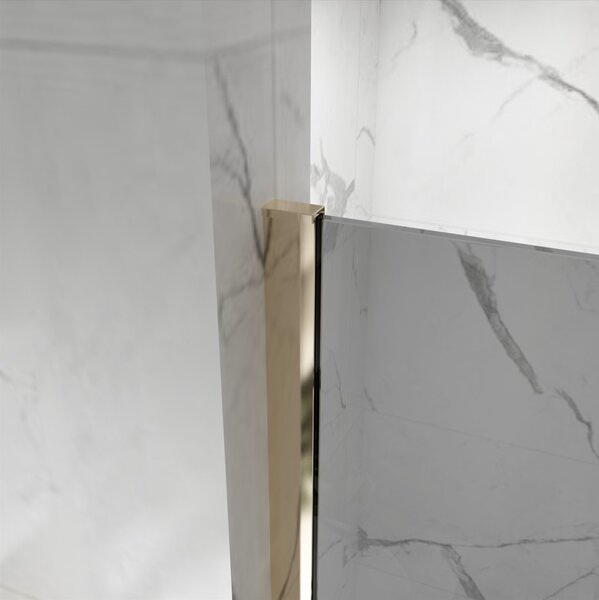 Erga Paris, Beépíthető zuhanykabin 50x200 cm, 8 mm-es szürke üveg, arany fényes profil, ERG-V02-PARIS-050x200-GR-GD