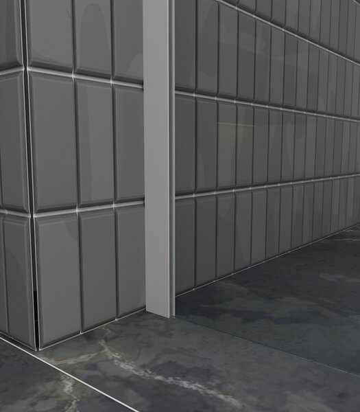 Erga Paris, Beépíthető zuhanykabin 60x200 cm, 8 mm-es szürke üveg, matt fehér profil, ERG-V02-PARIS-060x200-GR-WH