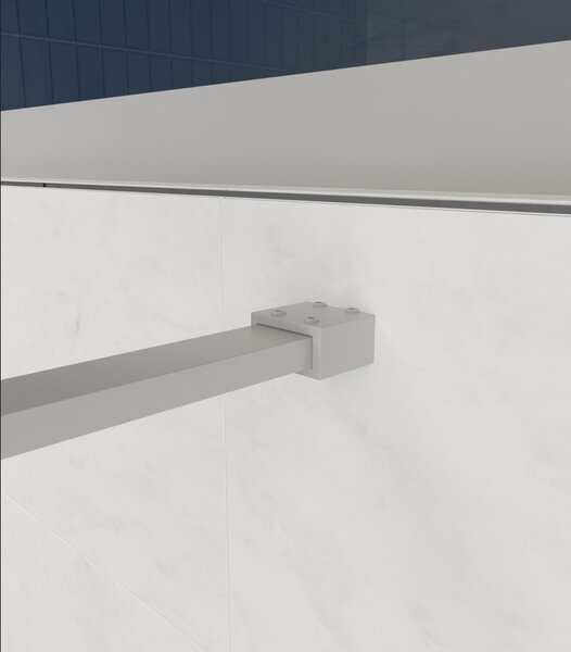 Erga Paris, Beépíthető zuhanykabin 60x200 cm, 8 mm-es szürke üveg, matt fehér profil, ERG-V02-PARIS-060x200-GR-WH