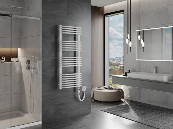 Mexen Apollo, elektromos fűtőelem 1210x450 mm + fűtőrúd 600 W, fehér, W117-1210-450-2600-20