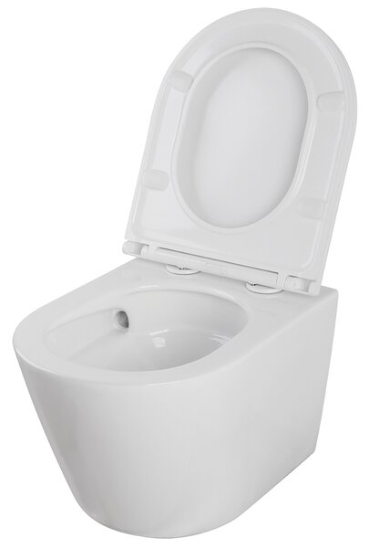 Laveo Nida Cycleon 2.0, fali WC-csésze duroplaszt ülőkével, Vortex öblítéssel, fényes fehér, LAV-VMN_609S