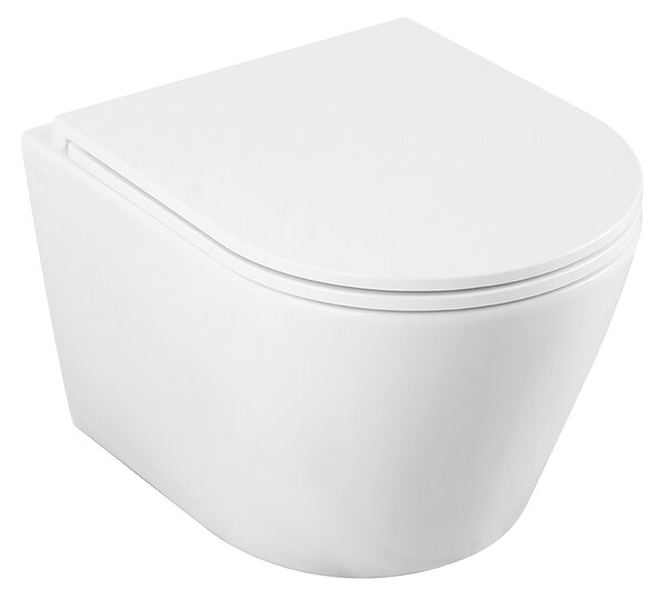 Laveo Nida Cycleon 2.0, fali WC-csésze duroplaszt ülőkével, Vortex öblítéssel, fényes fehér, LAV-VMN_609S