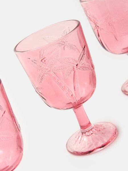 Sinsay - Pohár készlet pálma mintával 4 pack - rózsaszín