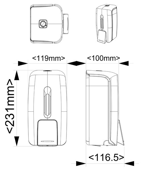 Aqualine Aqualine, OLMO folyékony szappan adagoló 800ml, fehér, 1318-47