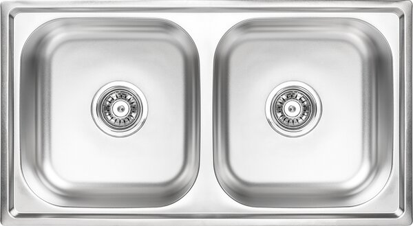 Kuchinox STANDARD, 2 rekeszes acél mosogató 780x430x170 mm, SKS_020T