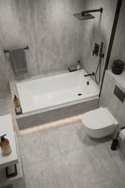 Erga Pureline-S, kád 1400x700x400 mm lábak nélkül, fényes fehér, ERG-V07-PURELINE-S-140x070-WH