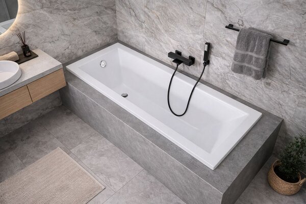 Erga Pureline-S, kád 1400x700x400 mm lábak nélkül, fényes fehér, ERG-V07-PURELINE-S-140x070-WH