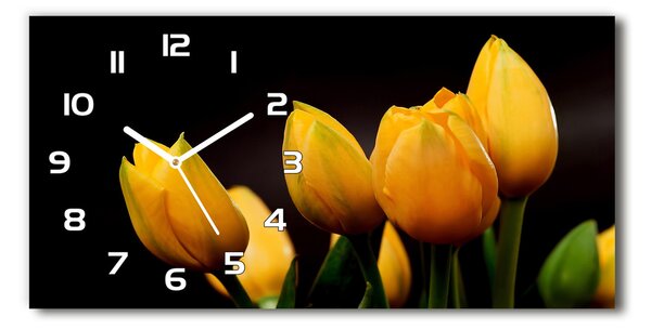 Vízszintes üvegóra Sárga tulipánok