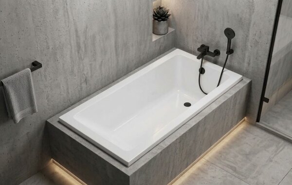 Erga Pureline-S, kád 1400x700x400 mm lábak nélkül, fényes fehér, ERG-V07-PURELINE-S-140x070-WH