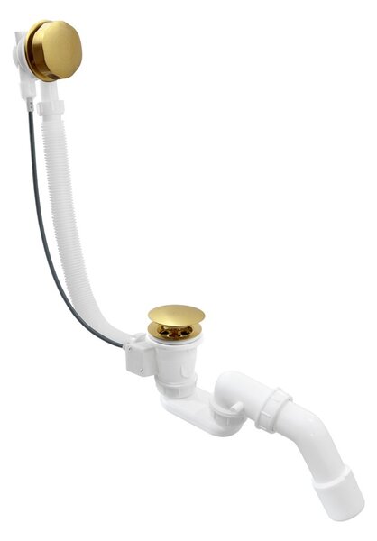 Erga Pureline, kád lefolyó- és túlfolyógarnitúra, 650 mm hosszú, bowden, matt réz, ERG-V08-PURELINE-SIPHON60-CO