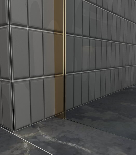 Erga Paris, Beépíthető zuhanykabin 80x200 cm, 8 mm-es átlátszó/maszkos üveg, arany fényes profil, ERG-V02-PARIS-080x200-MF-GD