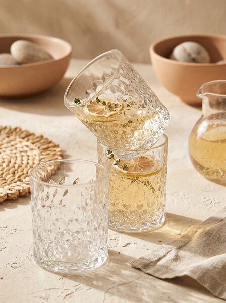 Sinsay - Pohárkészlet dombornyomott mintával 4 pack - clear