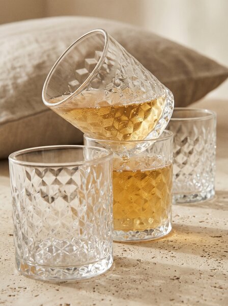 Sinsay - Pohárkészlet dombornyomott mintával 4 pack - clear