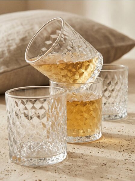 Sinsay - Pohárkészlet dombornyomott mintával 4 pack - clear