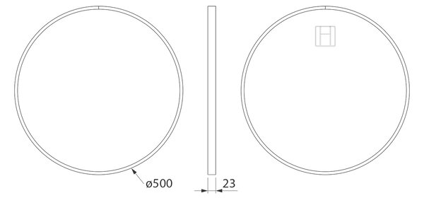 Sapho Sapho, NOTION SLIM kerek tükör keretben, átmérő 50cm, matt fehér, NT500W