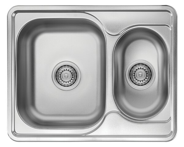 Kuchinox Junak, 1,5 rekeszes rozsdamentes mosogató 630x500x190 mm, acél, LAV-SQA_030T