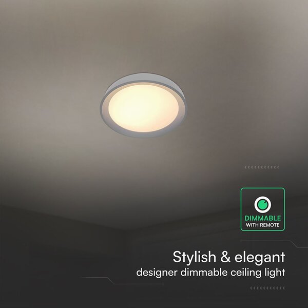 V-TAC 60W designer dóm LED lámpa, állítható színhőmérséklet, fekete, 480x58mm - SKU 24197