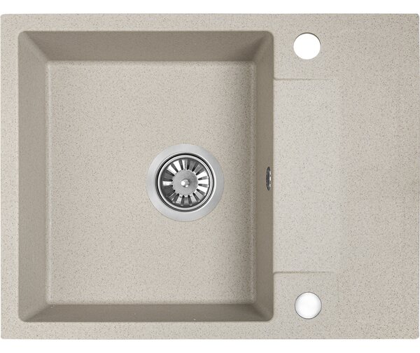Kuchinox Rab, 1 rekeszes gránit mosogató 560x440x175 mm csepegtetővel, bézs, LAV-SBF_413Y