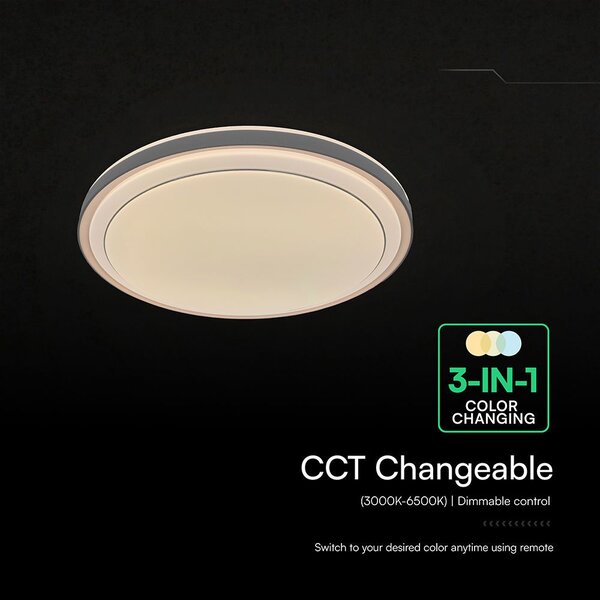 V-TAC 60W designer dóm LED lámpa, állítható színhőmérséklet, kávébarna, 491x80mm - SKU 24196