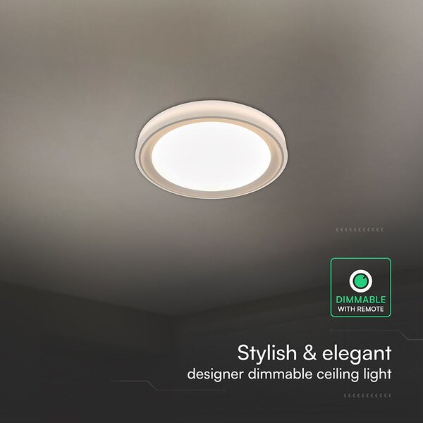 V-TAC 60W designer dóm LED lámpa, állítható színhőmérséklet, aranyszínű, 495x68mm - SKU 24195