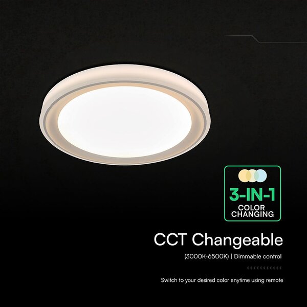 V-TAC 60W designer dóm LED lámpa, állítható színhőmérséklet, aranyszínű, 495x68mm - SKU 24195