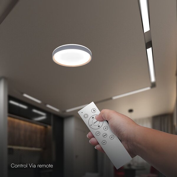 V-TAC 40W designer dóm LED lámpa, állítható színhőmérséklet, fa hatású, 391x64mm - SKU 24200